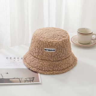 *พร้อมส่งในไทย* หมวกบักเก็ต ขนฟู เฟอร์เทียม สีพื้น bucket Ins สไตล์เกาหลี ปรับขนาดได้ M2