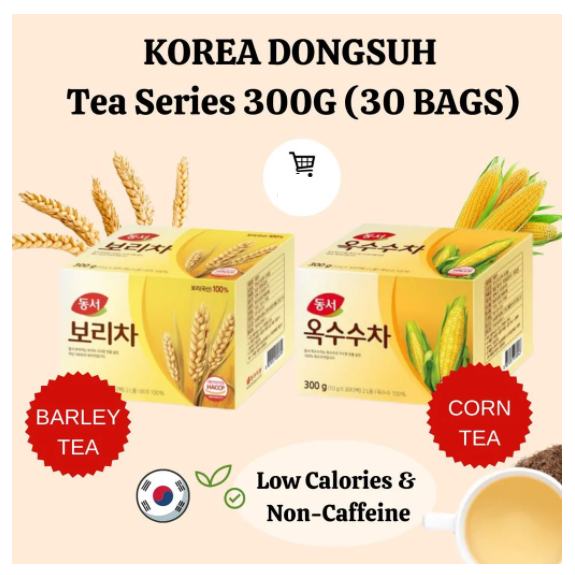 Dongsuh Barley Tea 300g 30 ถุง ชาเกาหลี ชาข้าวบาร์เลย์ ชาข้าวโพด Corn Tea ของแท้จากเกาหลี 보리차