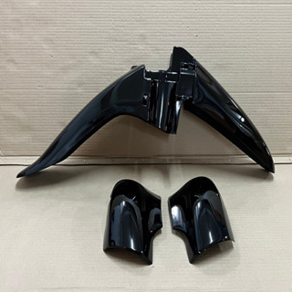 บังโคลนหน้า พร้อมฝาครอบโช๊ค (ดิสก์) 1คู่ ซ้าย+ขวา สีดำ Wave …