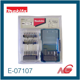 MAKITA ชุดดอกไขควง + ดอกบล๊อก 28 ชิ้นชุด กล่องใส รหัสสินค้า E-07107