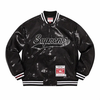 PROSPER - Supreme Mitchell &amp; Ness Sequin Varsity Jacket Black