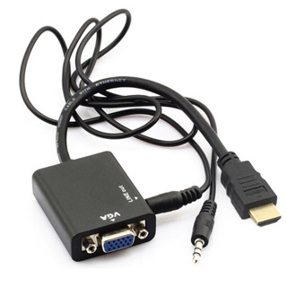 สายแปลงสัญญาณ hdmi to vga [HDMI to VGA] Adapter Converter for PC DVD TV Monitor (มี เสียง)สีดำ