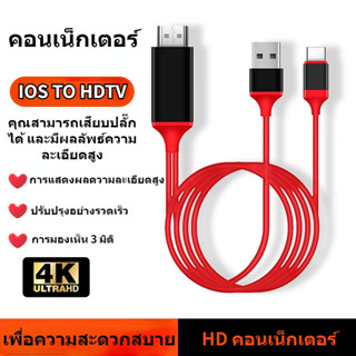 HDTV for IOS สาย for IOS To HDMI TV มือถือ เชื่อมต่อกับทีวี for IOS แท้1080P เส้นแปลง หน้าจอโหวต