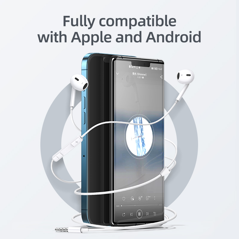 KIVEE หูฟังแบบมีสาย 3.5mm/Lightening For Samsung Oppo HUAWEI Apple earphone ของแท้100%  สามารถคุยไมค์ได้ หูฟังราคาถูก