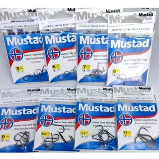 ตัวเบ็ด Mustad ทรง Iseama Twist with Ring (อิเซมาแบบบิดกับมีห่วง)