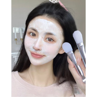 แปรงซิลิโคนสองหัว ใช้ซ้ำได้ สําหรับทําความสะอาดผิวหน้า มาส์กหน้า สำหรับเกลี่ย ทรีทเม้นท์ ตักครีม
