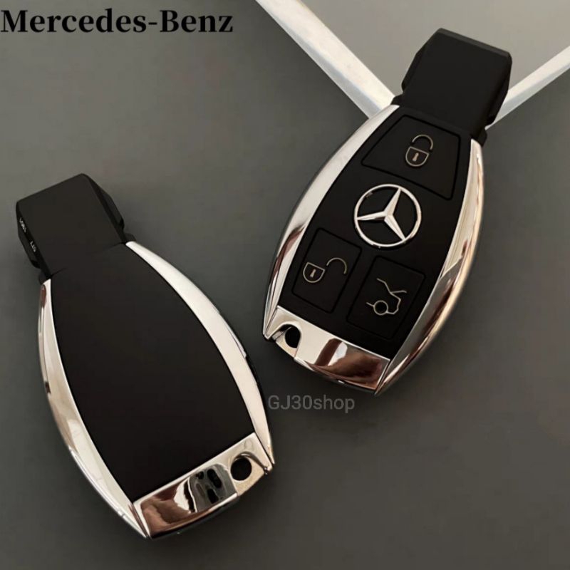กรอบรีโมท Benz 3ปุ่ม พร้อมดอกกุญแจ 3ปุ่ม สำหรับ Mercedes C G E R S Class GL SL SLK กรอบกุญแจ เบนซ์3ปุ่ม