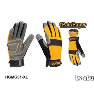 INGCO ถุงมือช่าง ถุงมือ  อเนกประสงค์ ไมโครไฟเบอร์ Size : XL รุ่น HGMG01 ( Mechanic Gloves )