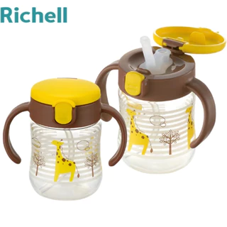 Richell(ริเชล)TLI แก้วน้ำพร้อมหลอดดูด Straw Mug สเต็ป 2 หลอดสุญญากาศกันสำลัก ขนาด 200ml