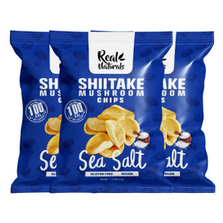 Shitake Mushroom Chip Sea Salt ขนมข้าวเกรียบเห็ดหอม รสเกลือ 3 ห่อ