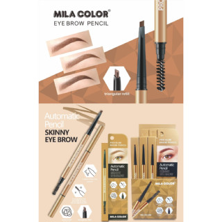 MILA COLOR Skinny Eyebrow ดินสอเขียนคิ้วแบบหมุม พร้อมแปรงปัดขนคิ้ว