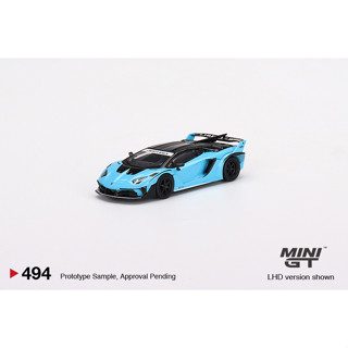 Mini GT No. 494 Lamborghini LB-Silhouette WORKS Aventador GT EVO Baby Blue