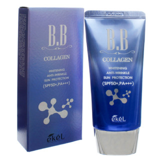 Ekel BB Cream Collagen Whitening Anti Wrinkle SPF50+ PA+++ 50ml บีบีรองพื้นกันแดดเนื้อบางเบาสูตรผสมคอลลาเจนจากเกาหลี