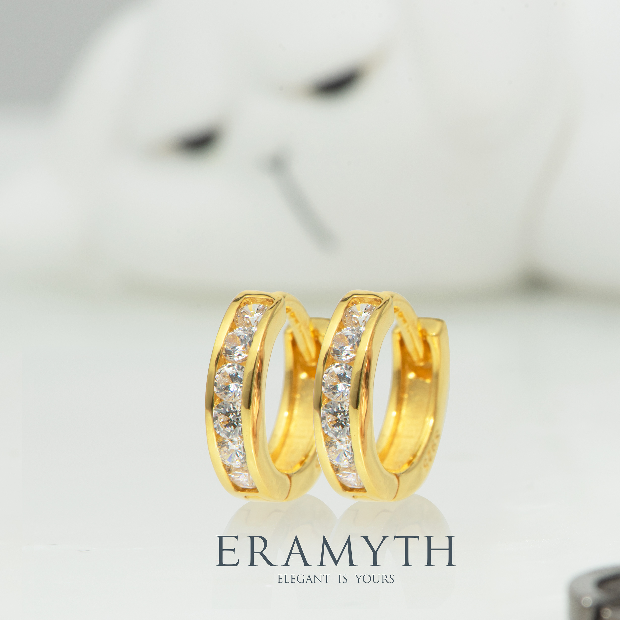 Eramyth : ต่างหูห่วง เงินแท้92.5 ขนาด11mm เพชรCZ รวม รูปที่ 6