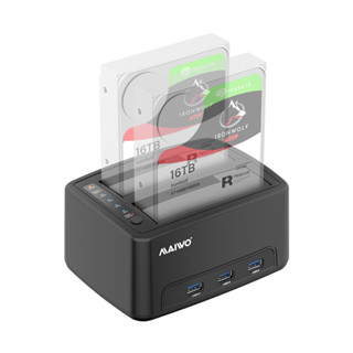 HDD/SSD Docking Station MAIWO K3072H 2.5/3.5 USB3.0 dual bay Docking with 3ports USB3.0 HUB สีดำ