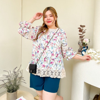 เสื้อสาวอวบ//มีอกถึง52”//DaisyTop//RainyBlue