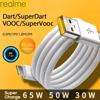 สายชาร์จแท้ Realme 65W 6.5A สายชาร์จ USB TYPE C รองรับชาร์จ Super Dart GT Neo 2 REALME 5 PRO และอีกหลายรุ่น