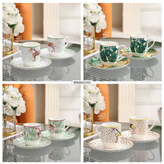 New Herm è s European Palace Bone Porcelain Cup and Plate Light Luxury Coffee Cup Afternoon Tea Cup and Plate