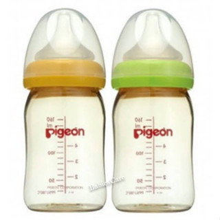 💠Pigeon – ขวดนมพีเจ้น PPSU สีชา รุ่นคอกว้าง 160 mL แพ็ค x 2 ขวด, 2 แพค ฟรีกระเป๋า 1 ใบ