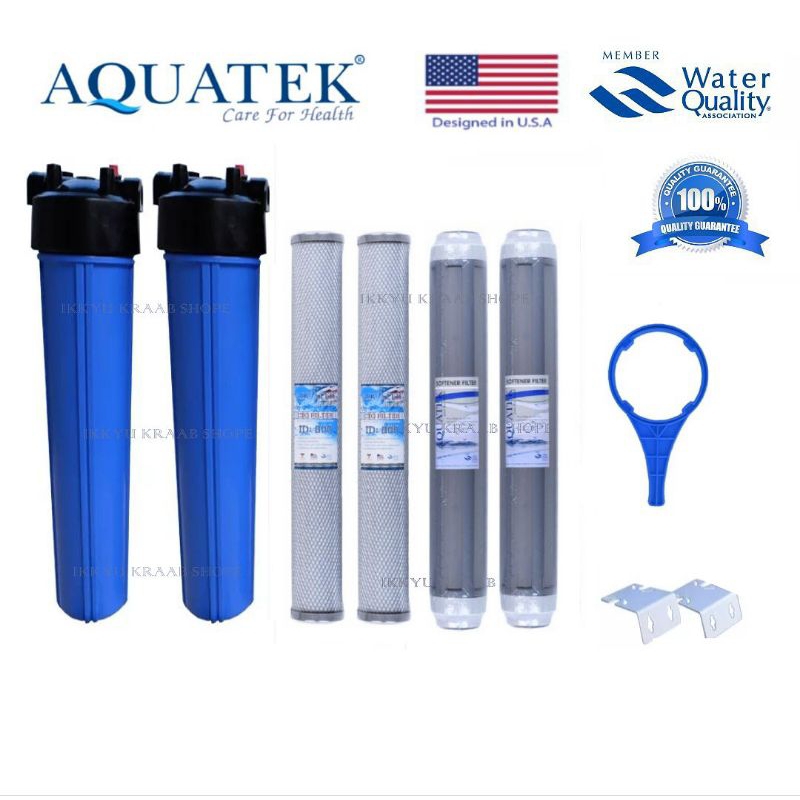 เครื่องกรองน้ำใช้ AQUATEK 20 นิ้ว (Carbon2+Resin2)