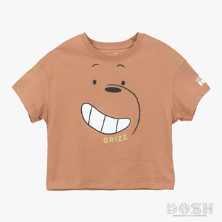 DOSH GIRLS CROPPED T-SHIRTS WE BARE BEARS เสื้อยืดทรงครอป เด็กผู้หญิง FBBGT1001-BR