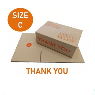 กล่องพัสดุ ลาย Thank you กล่องไปรษณีย์ เบอร์ C(ค) (20x30x11 cm.)