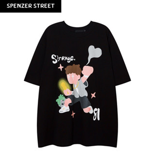 Spenzer.street | 🖤Kirin grey heart เสื้อโอเวอร์ไซส์ เสื้อผ้าสตรีท เสื้ออปป้า เกาหลี เสื้อy2k ทราวิส 2pac ฮิต 2023 มาใหม่