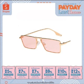 แว่นกันแดดGAMT รุ่นLuxurious Narrow Rectangular Metal Rim High Temple ขนาด 52mm.ชมพู Sunglasses Gold Pink.