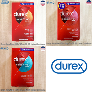 Durex® Extra Sensitive Thin Fit 12 Latex Condoms ดูเร็กซ์ ถุงยางอนามัย รุ่นบางเฉียบ 60 mm