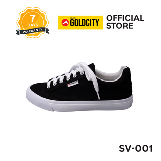 GOLDCITY รองเท้าผ้าใบ รุ่น SV001 สีดำ รองเท้าผ้าใบผูกเชือก แฟชั่น เหมาะสำหรับทุกเพศทุกวัย (550)