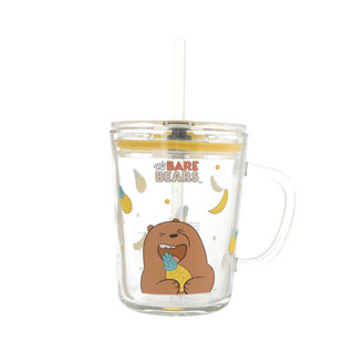 Miniso แก้วน้ำ แก้วน้ำพร้อมหลอดคอลเลคชัน We Bare Bears 5.0 ขนาด 400mL