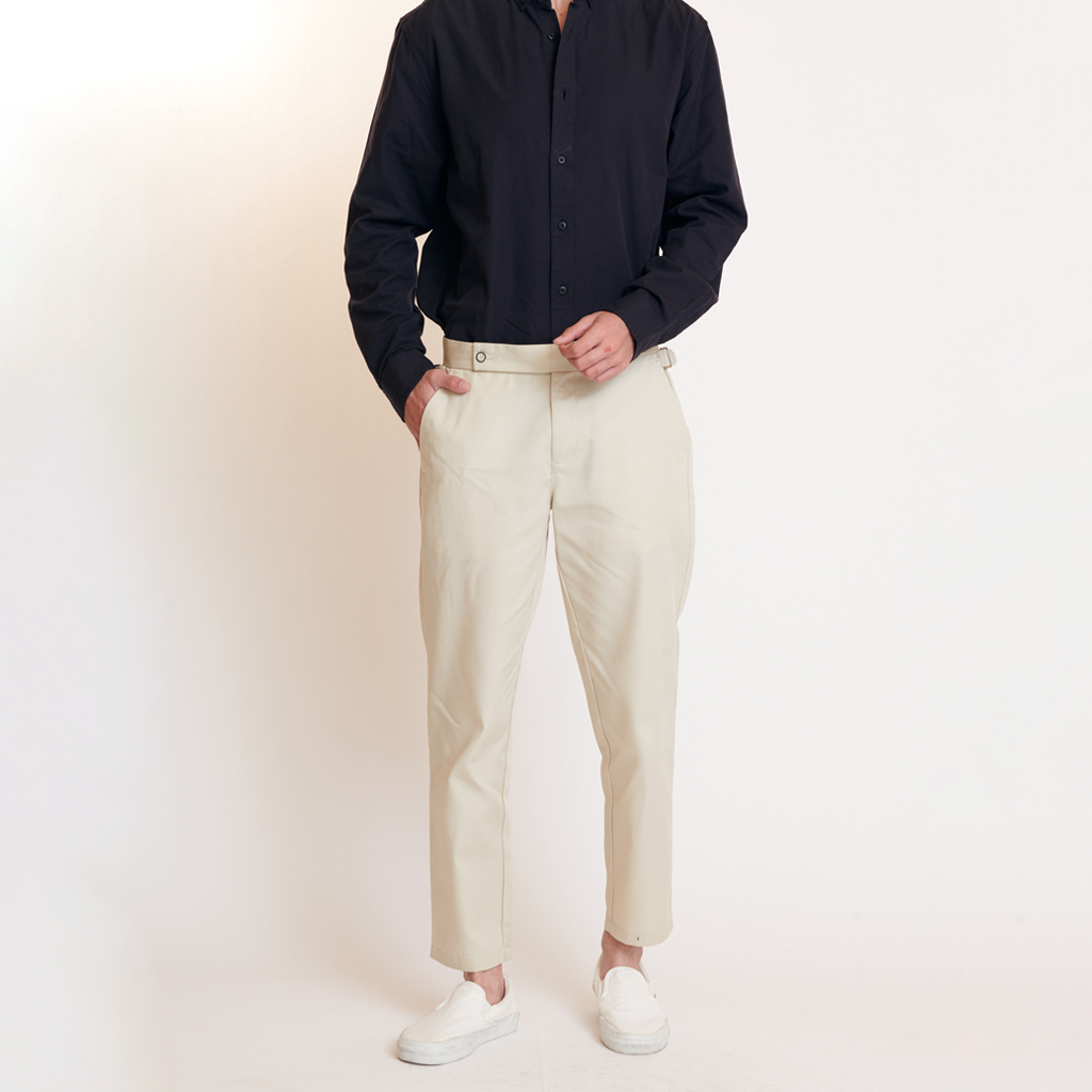Khaki Bros - Cropped Pants Tapered Fit - กางเกงครอบ ทรง Tapered Fit - KM23A001(XL,Navy)