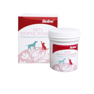 Bioline pet skyptic powder แป้งตกแต่งเล็บ ผงห้ามเลือด สำหรับสัตว์เลี้ยง 14 g