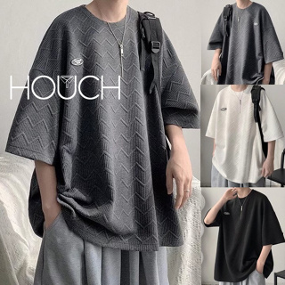 Houch พร้อมส่ง COD เสื้อยืด Oversize T-SHIRT คอกลมแขนสั้น Unisex ไม่ยืด ไม่ย้วย ไม่ต้องรีด เสื้อยืดสีพื้น เสื้อยืนพื้น เสื้อยืดคอกลม ยับยากแบบไม่ต้องรีด