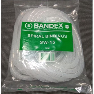 Bandex ไส้ไก่ พันจัดเก็บสายไฟ Spiral Bindings ยาว 10 เมตร ขนาด SW-15