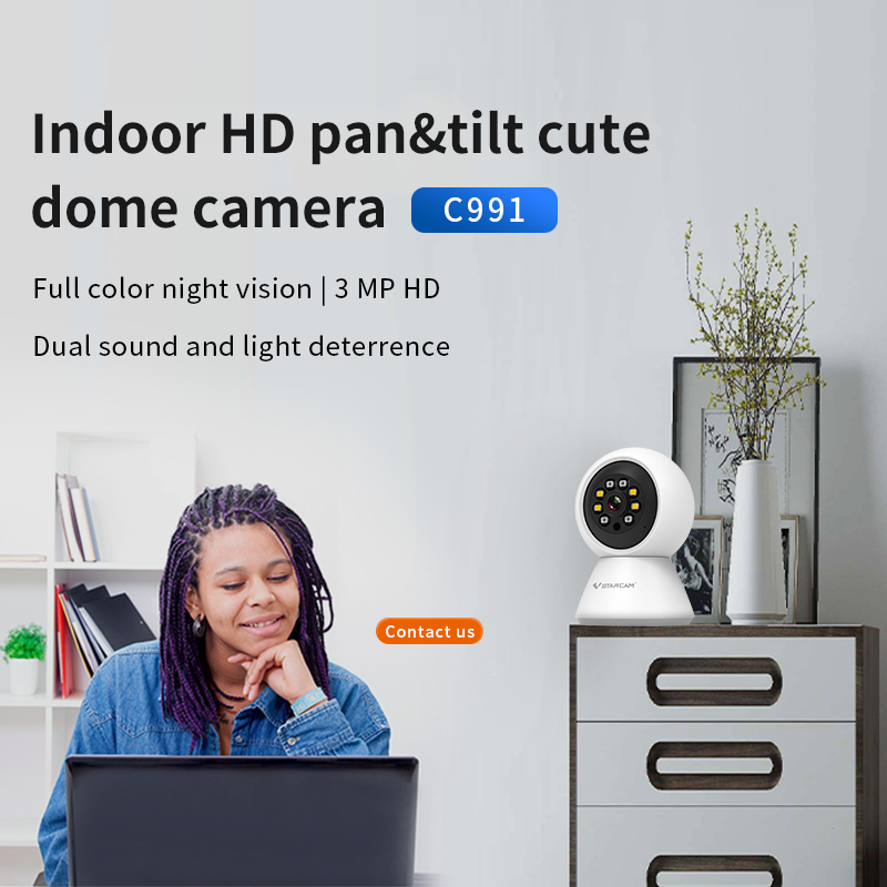 Vstarcam C991 ( C992DR เลนส์คู่ ) ใหม่ล่าสุด 2023  กล้องวงจรปิดไร้สาย Indoor ความละเอียด 2/3MP มีระบบ AI+