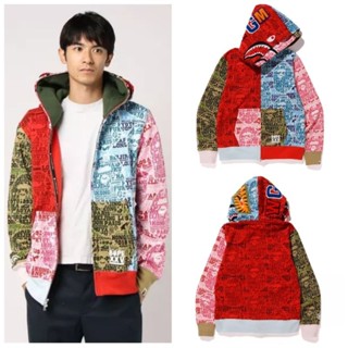 M พร้อมส่ง BAPE XXV CITIES CAMO SHARK FULL ZIP DOUBLE MENS