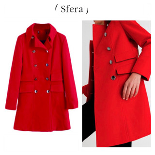 เสื้อโค้ทวูล  โค้ทแดง overcoat สีแดง 🍒แบรนด์✨SFERA✨ (SPAIN) WY811