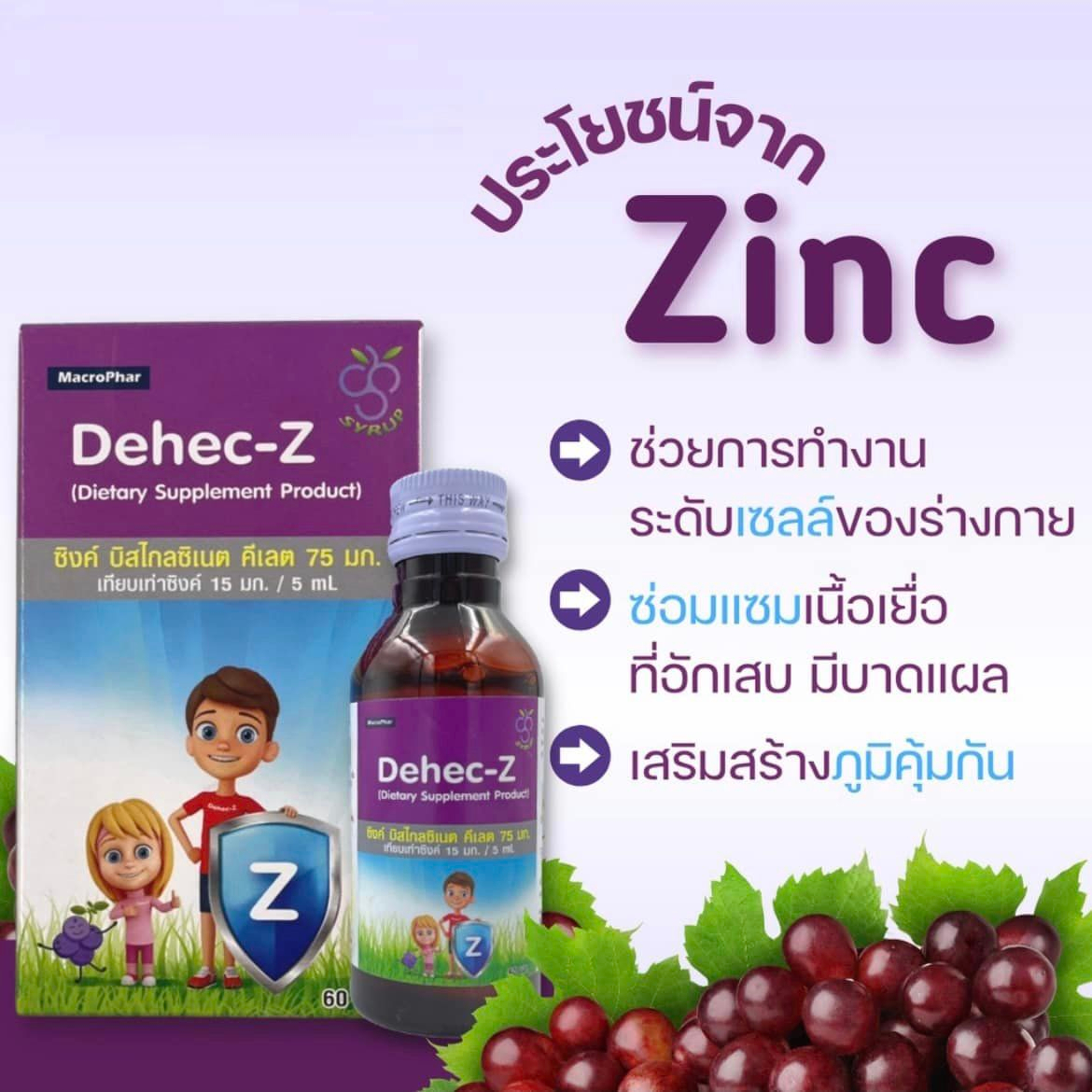 Dehec-Z Zinc Syrup วิตามินเด็ก 60 ML. ดีเฮก-ซี ผลิตภัณฑ์เสริมอาหารซิงค์ - รูปที่ 4