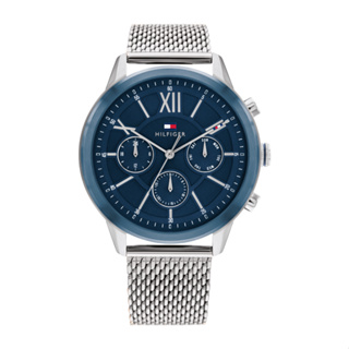 TOMMY HILFIGER Heren Horloge รุ่น TH1710524 นาฬิกาข้อมือผู้ชาย สายสแตนเลส Silver / Blue หน้าปัด 44 มม.