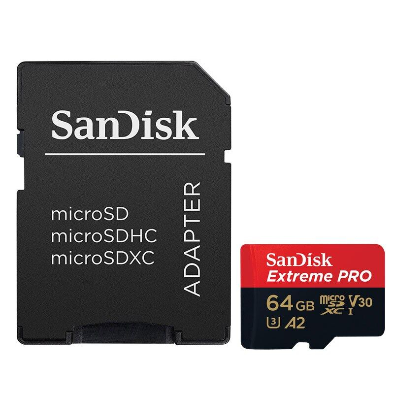 SANDISK MICRO SDXC EXTREME PRO 64GB U3 V30 A2 R200/W90 (SDSQXCU-064G-GN6MA)