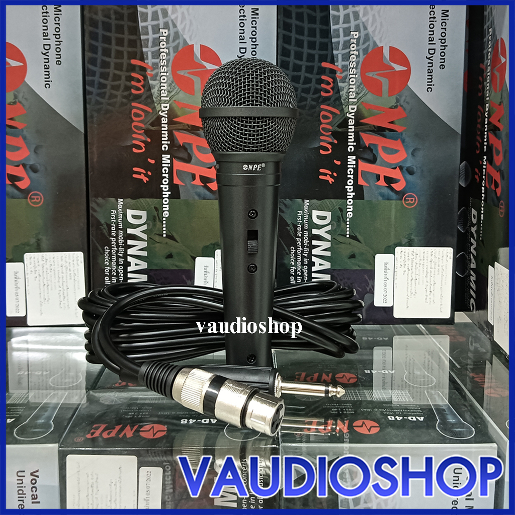ไมโครโฟน NPE AD-48 พร้อมสายยาว 4.5 เมตร เอ็นพีอี ไมค์สาย ไมค์ NPE AD48 ไมค์สาย ไมค์ NPE