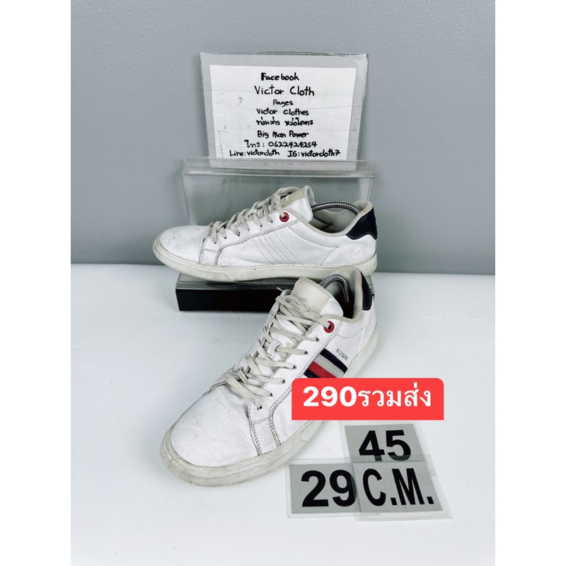 รองเท้า Tommy Hilfiger Sz.11.5us45eu29cm สีขาว Upperหนังแท้
