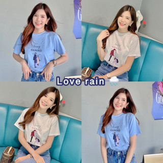 Jarikashop - เสื้อยืดลาย loving Raining ( งานป้าย.. Jarika ) ( จ157 )