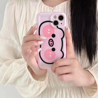 💕พร้อมส่ง💕iPhone 14 13 12 11 Pro Max เคส for เคสไอโฟน11 ซิลิก้าเจล บางเบาพกพาง่าย น่ารัก การ์ตูน ลูกหมู เรียบง่าย Case