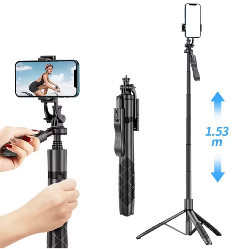 L16  Tripod Selfie Stick ไม้เซลฟี่พร้อม 3 ขาในตัว ขาตั้งกล้อง สำหรับการท่องเที่ยวถ่ายรูป