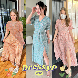 🌸DressyPพร้อมส่ง🌸NEW!!! DP201 เดรสยาวเดินทะเล เดินชายหาด เตะทรายกรุบกริบ ผ่าหน้าขา กรุยกราย งานสั่งตัด ชุดสวยใส่ไปทะเล