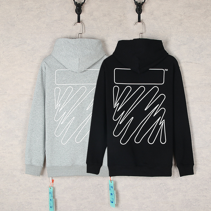 OFF WHITE graffiti square arrow hooded sweater hoodie