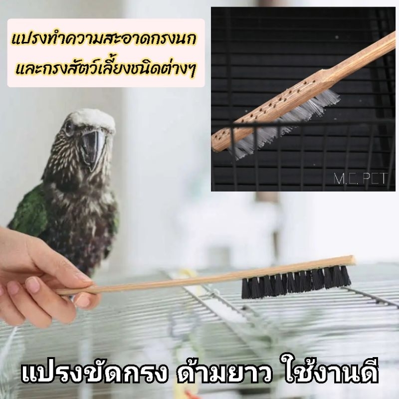 แปรงขัดกรงนก ทำความสะอาดกรงนกและกรงสัตว์เลี้ยง ใช้ขัดซี่กรง จัดส่งสุ่มสี (แปรงขัดกรง)