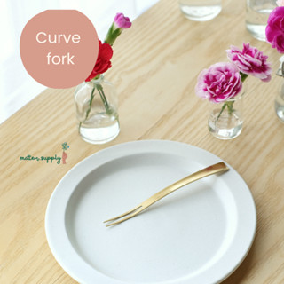 Curve fork ส้อม ขนม ผลไม้ เค้ก สเเตนเลส จิ๋ว